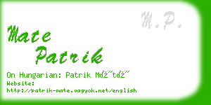 mate patrik business card